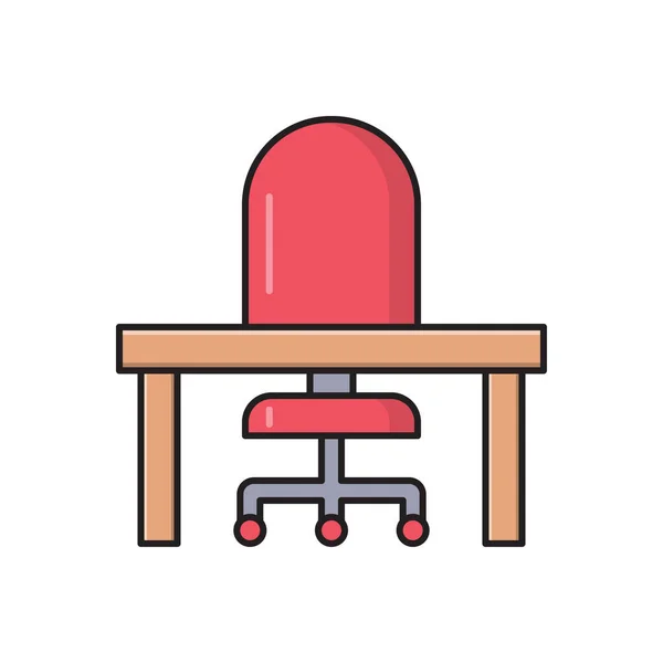 Chair Vector Flat Color Icon — Stock Vector