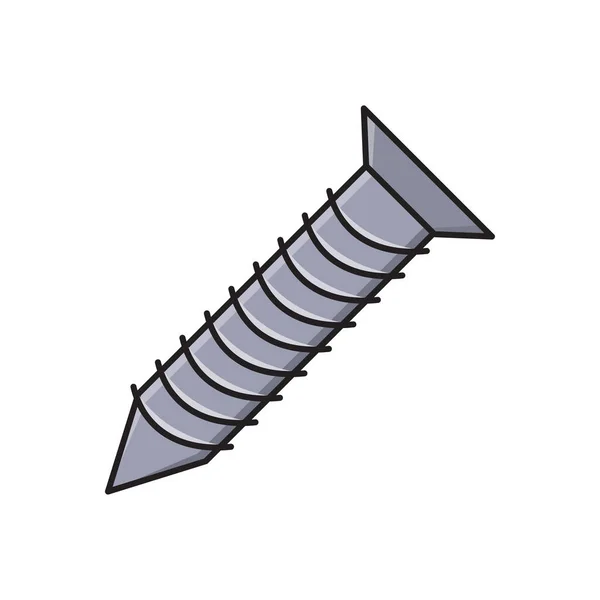 Schraube Vektor Flache Farbe Symbol — Stockvektor