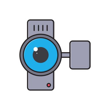 kamera vektörü düz renk simgesi