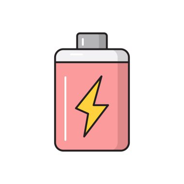 pil vektörü düz renk simgesi