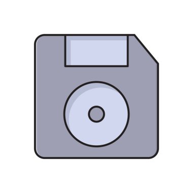 diskette vektör düz renk simgesi