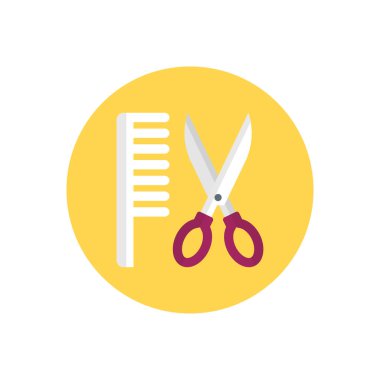 tarak vektörü düz renk simgesi