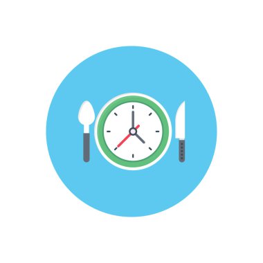 zaman vektörü düz renk simgesi