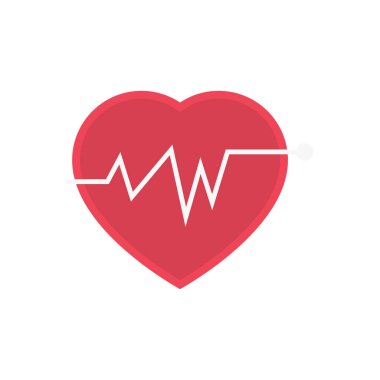 kalp vektörü düz renk simgesi