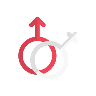 cinsiyet vektörü düz renk simgesi