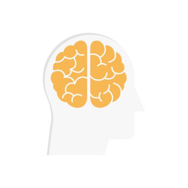 zihin vektörü düz renk simgesi