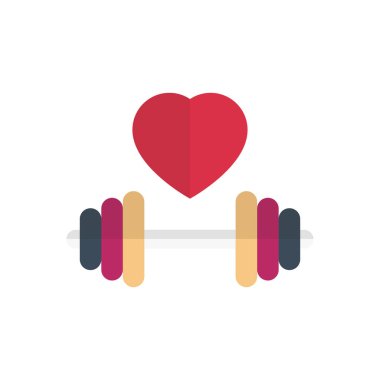 spor salonu vektörü düz renk simgesi