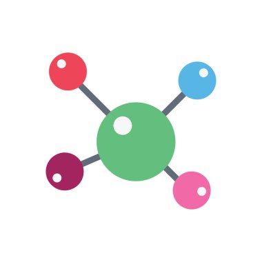 atom vektörü düz renk simgesi