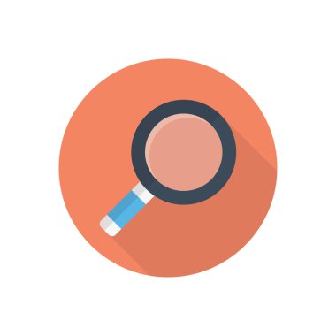 Büyüteç vektör düz renk simgesi