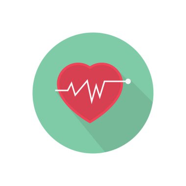 kalp vektörü düz renk simgesi