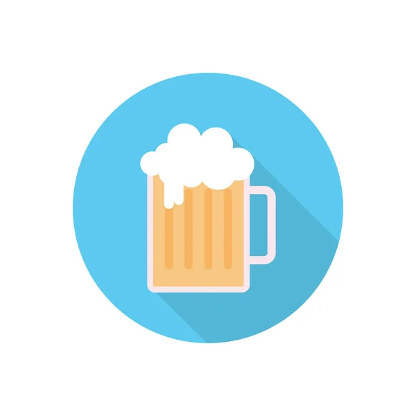 Bier Vektor Flache Farbe Symbol — Stockvektor