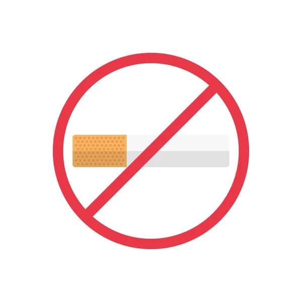 Ingen Rök Vektor Platt Färg Ikon — Stock vektor