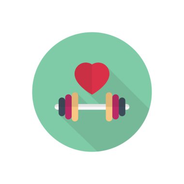 spor salonu vektörü düz renk simgesi