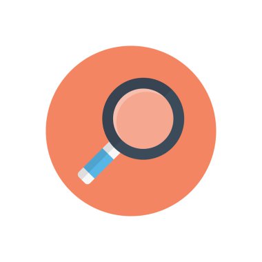 Büyüteç vektör düz renk simgesi