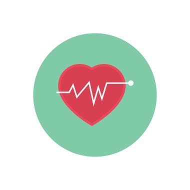 kalp vektörü düz renk simgesi