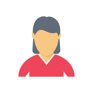 kadın vektör düz renk simgesi