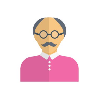 erkek vektör düz renk simgesi