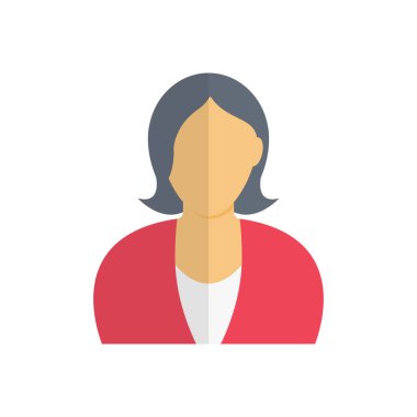 kadın vektör düz renk simgesi