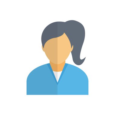 kadın vektör düz renk simgesi