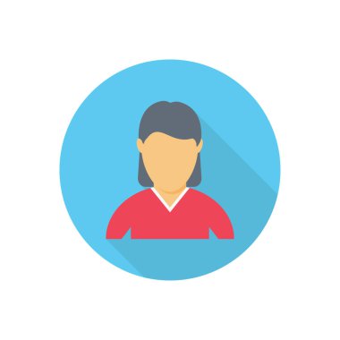 kadın vektör düz renk simgesi