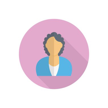 kadın vektör düz renk simgesi