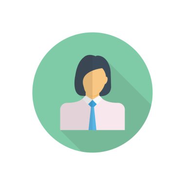 kız vektör düz renk simgesi