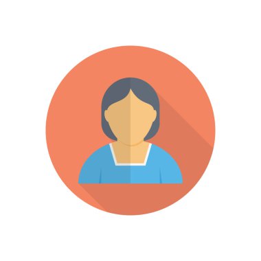 kadın vektör düz renk simgesi