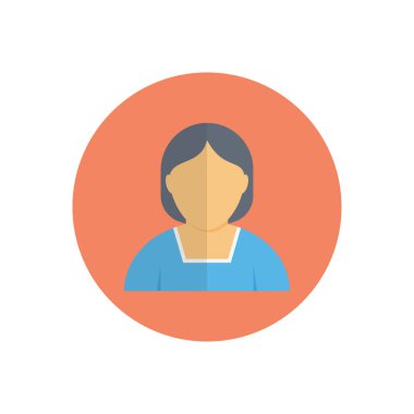 kadın vektör düz renk simgesi