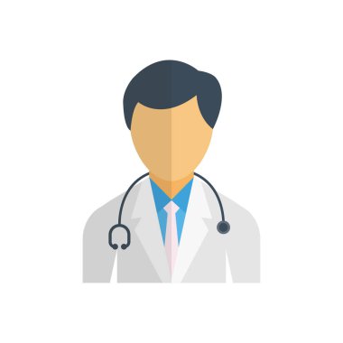 hekim vektörü düz renk simgesi