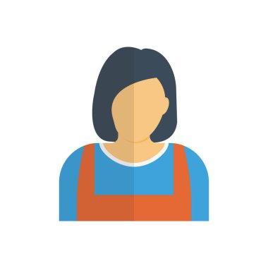 kadın vektör düz renk simgesi