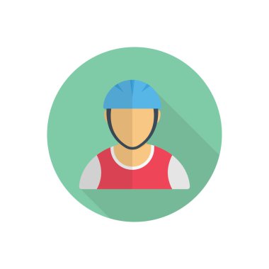 sporcu vektör düz renk simgesi