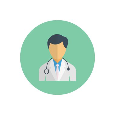 hekim vektörü düz renk simgesi