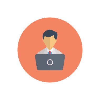 avatar vektörü düz renk simgesi