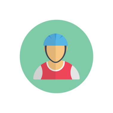 sporcu vektör düz renk simgesi