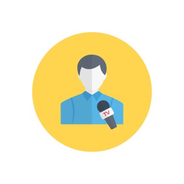 erkek vektör düz renk simgesi