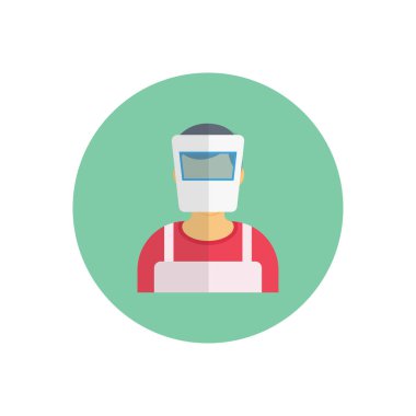 işçi vektörü düz renk simgesi