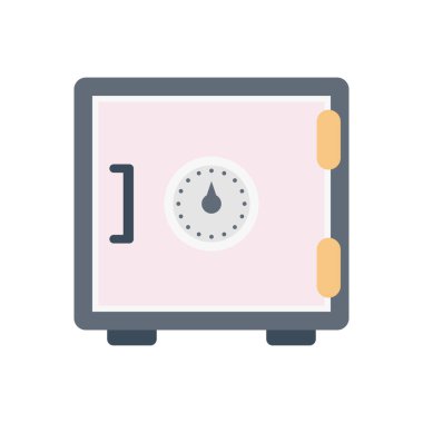 güvenlik vektörü düz renk simgesi