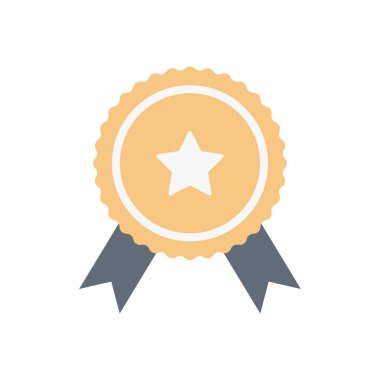 madalya vektörü düz renk simgesi