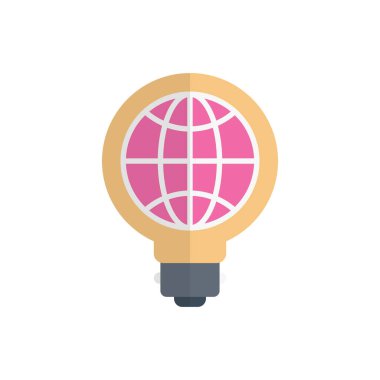 dünya vektörü düz renk simgesi