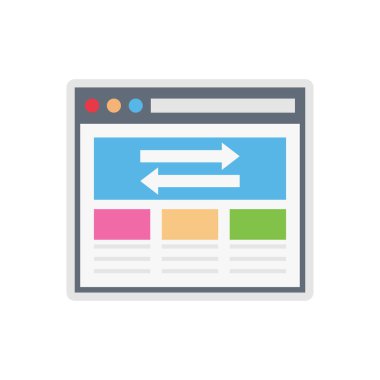 tarayıcı vektörü düz renk simgesi