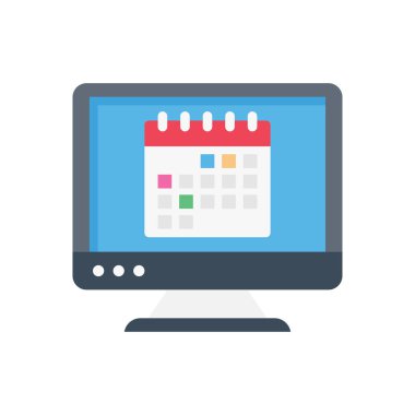 tarih vektörü düz renk simgesi