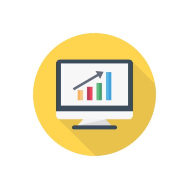 büyüme vektörü düz renk simgesi