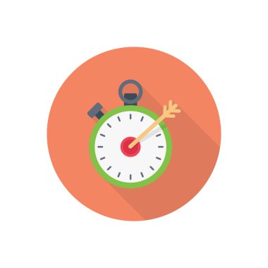 bitiş süresi vektörü düz renk simgesi