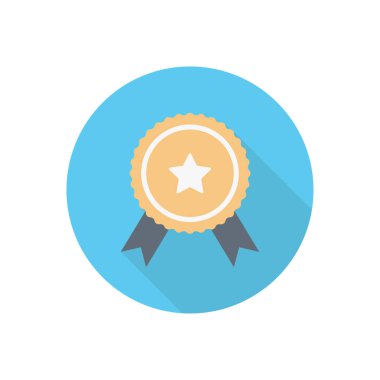 madalya vektörü düz renk simgesi