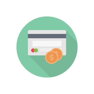 kredi vektörü düz renk simgesi