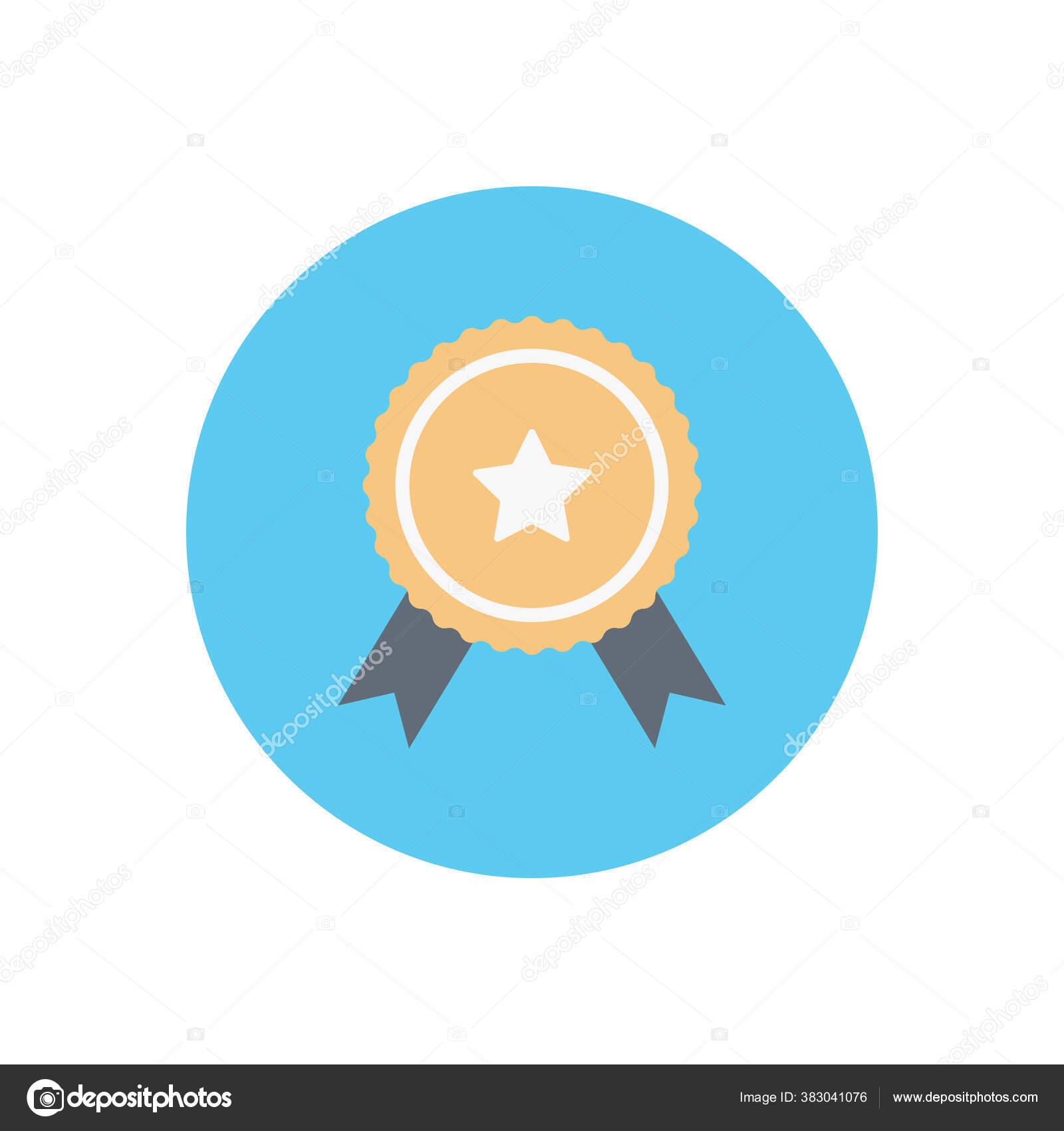 Ikon Warna Datar Vektor Medali Stok Vektor C Iconscart 383041076