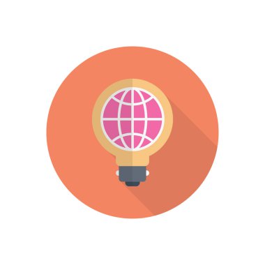 dünya vektörü düz renk simgesi