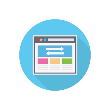 tarayıcı vektörü düz renk simgesi