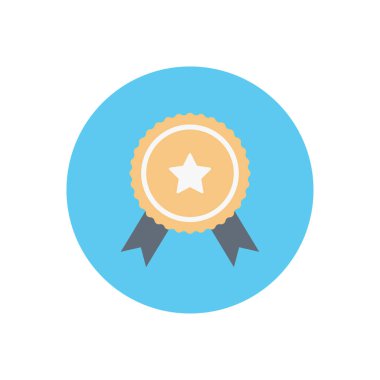 madalya vektörü düz renk simgesi