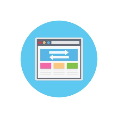 tarayıcı vektörü düz renk simgesi